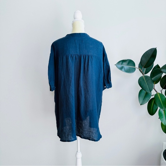 Nique Linen puff sleeve popover blouse - Picture 5 of 5